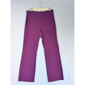 Susan Graver Pants Womens Medium Purple Pull On Wide Leg Stretch Dressy